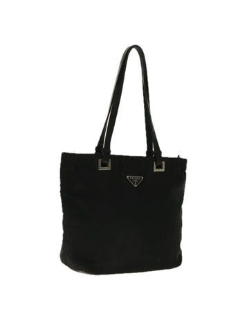 Nylon Hand Bag with Silver Accents