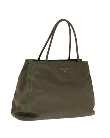 Nylon Hand Bag with Silver Accents