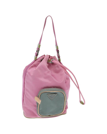 Nylon Hand Bag with Silver Accents