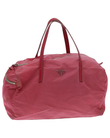 Nylon Boston Bag with Silver Hardware