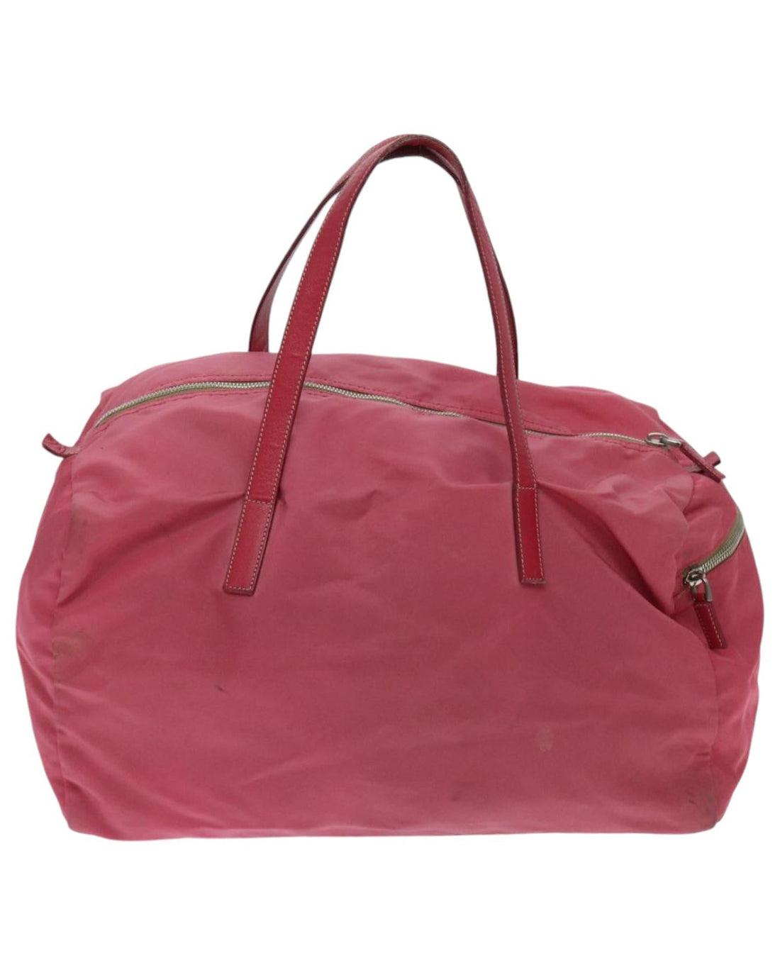 Nylon Boston Bag with Silver Hardware