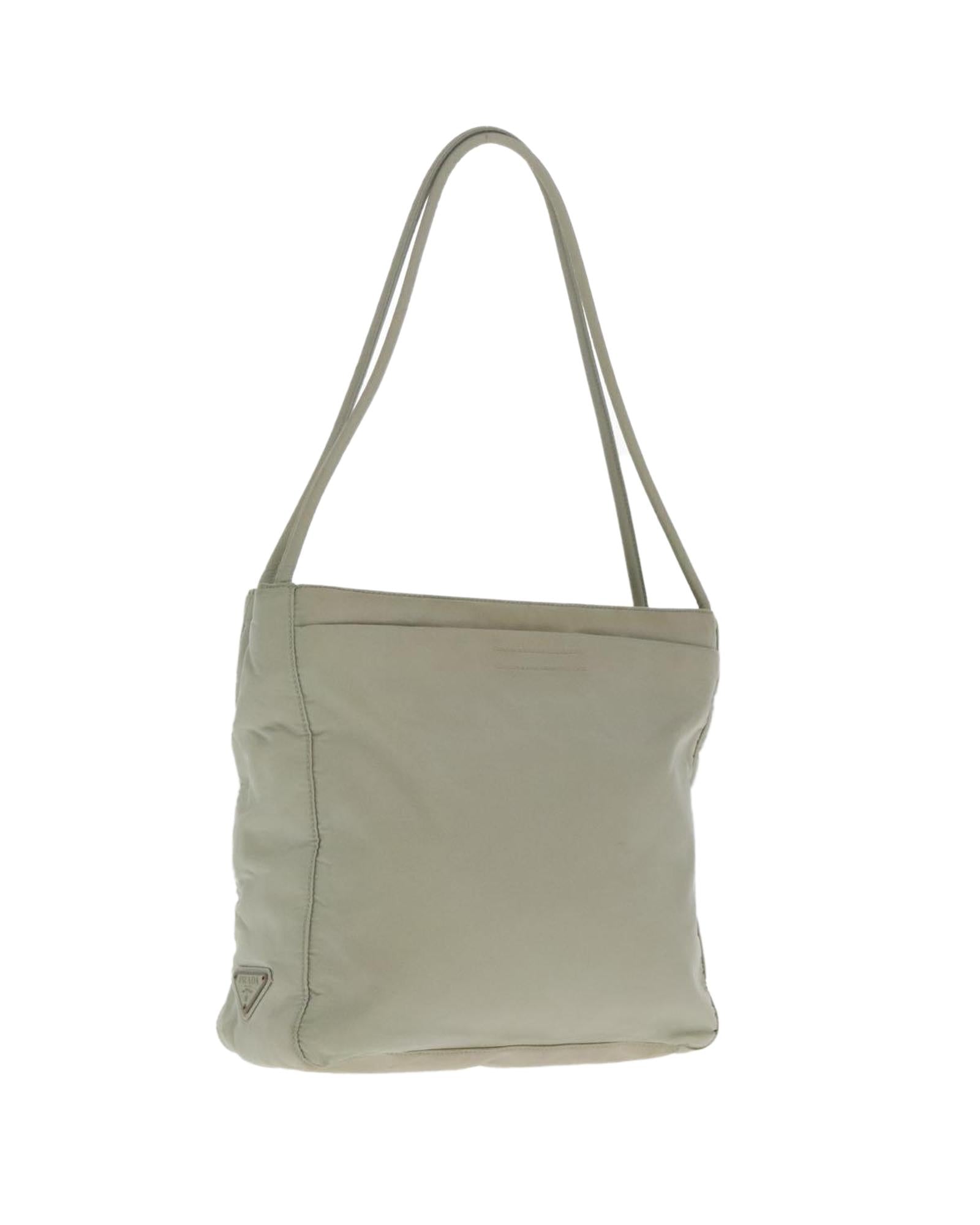 Nylon Tote Bag with Handle Drop and Silver Accents