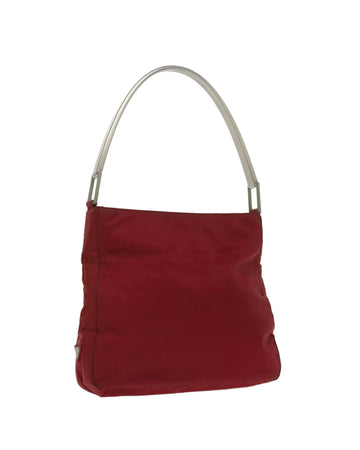 Nylon Shoulder Bag with Silver Accents
