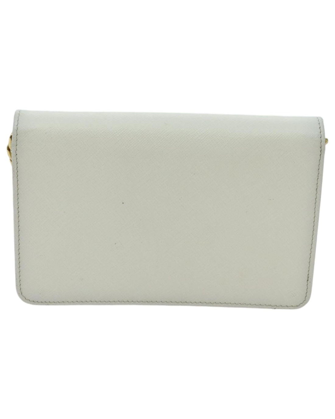 Chain Shoulder Bag in Saffiano Leather with Gold Accents