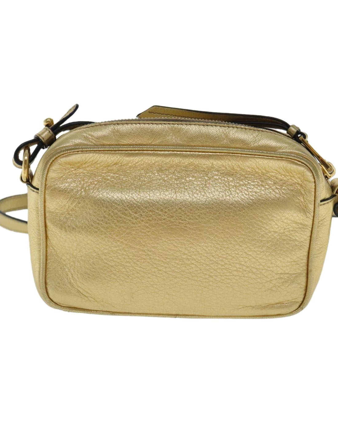 Leather Shoulder Bag with Gold Accents