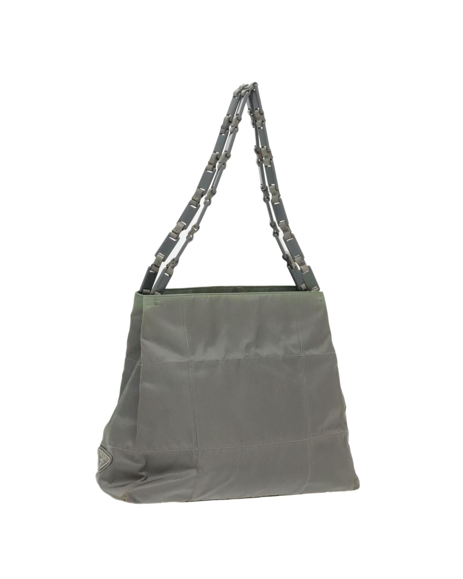 Chain Shoulder Bag Nylon Plastic with Silver Details