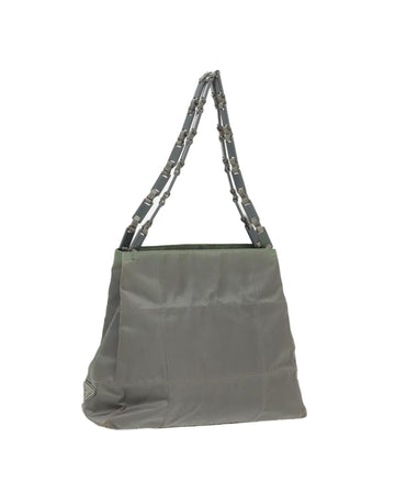 Chain Shoulder Bag Nylon Plastic with Silver Details
