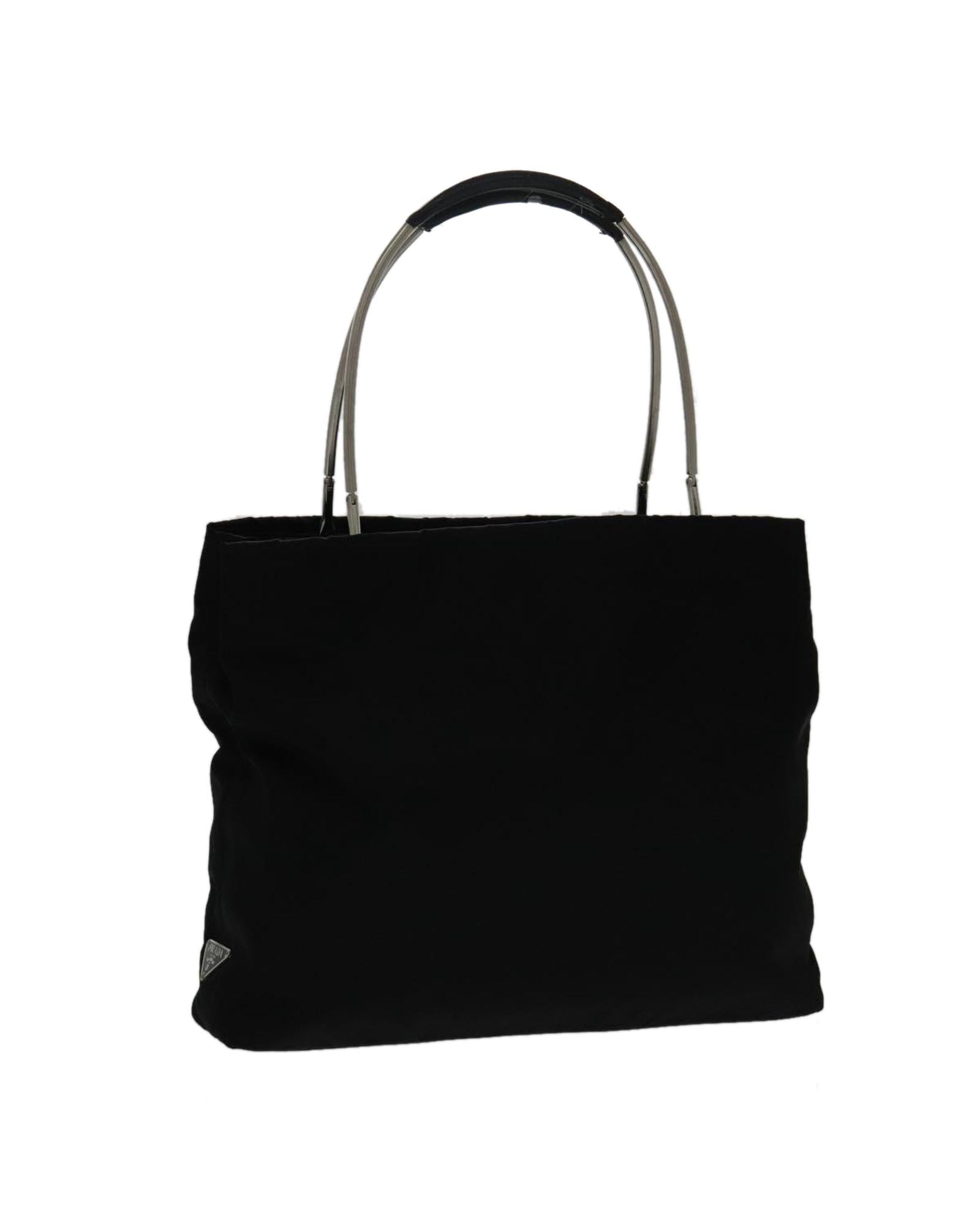 Nylon  Hand Bag with Leather Trim