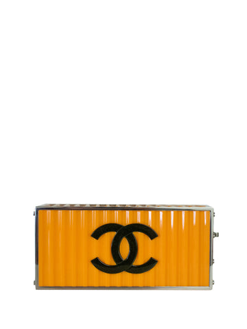 CHANEL Yellow Paris Hamburg Shipping Container Minaudiere Clutch Bag 2017