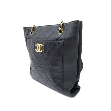 Chanel CC Calfskin Front Pocket Shopping Tote Shoulder Bag