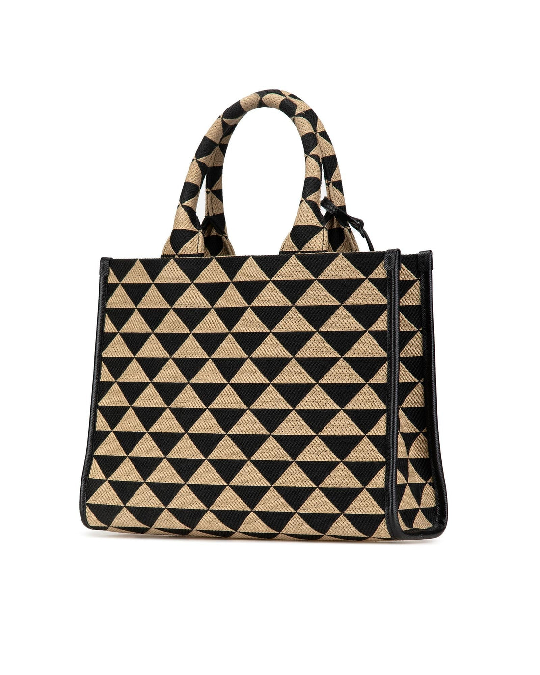 Small Canvas Symbole Triangolo Satchel with Saffiano Leather Trim