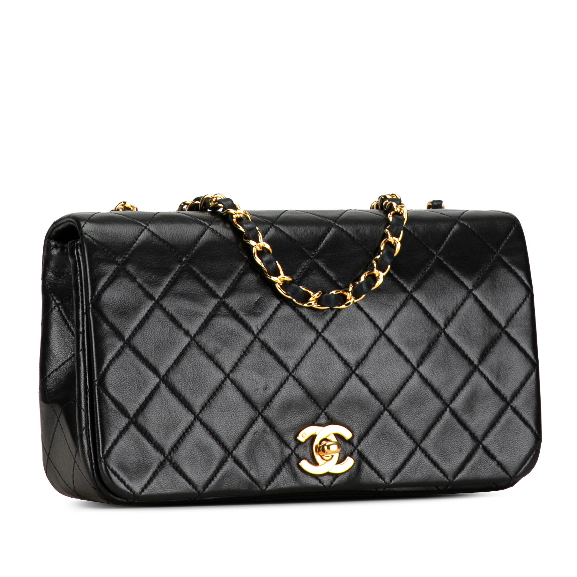 Chanel CC Quilted Lambskin Full Flap Crossbody Bag