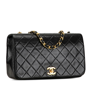 Chanel CC Quilted Lambskin Full Flap Crossbody Bag