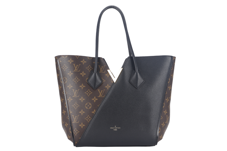 LOUIS VUITTON KIMONO MM TOTE BAG (M40460) MONOGRAM CANVAS BLACK LEATHER TRIM GOLD HARDWARE NO DUST COVER