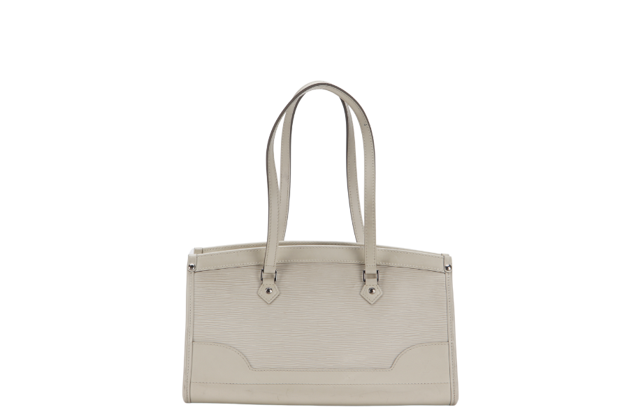 LOUIS VUITTON MADEILENE PM (M5933J) WHITE EPI LEATHER TOTE BAG SILVER HARDWARE WITH DUST COVER
