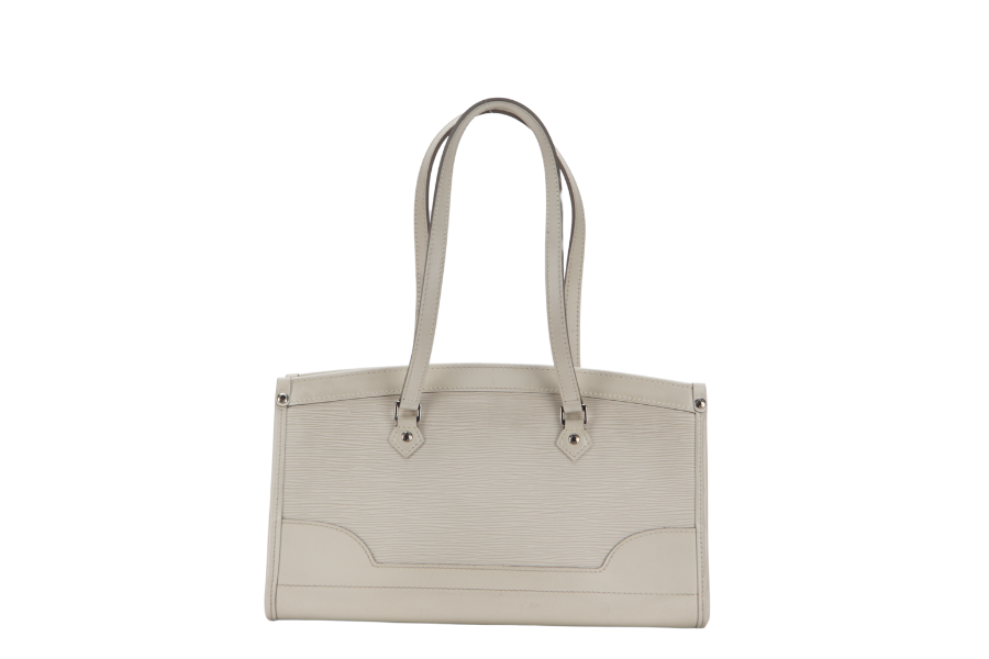 LOUIS VUITTON MADEILENE PM (M5933J) WHITE EPI LEATHER TOTE BAG SILVER HARDWARE WITH DUST COVER