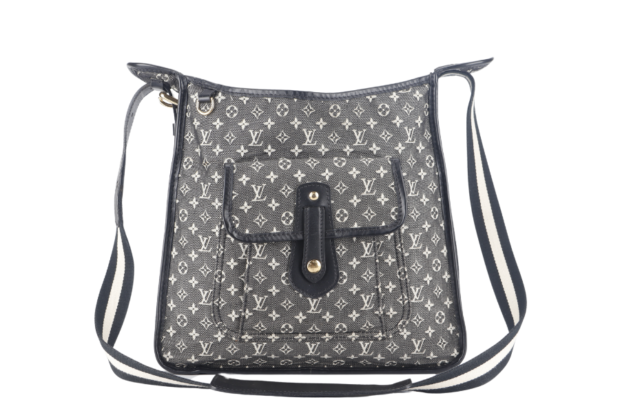 LOUIS VUITTON BLACK MONOGRAM MINI LIN CANVAS MARY KATE BAG GOLD HARDWARE NO DUST COVER