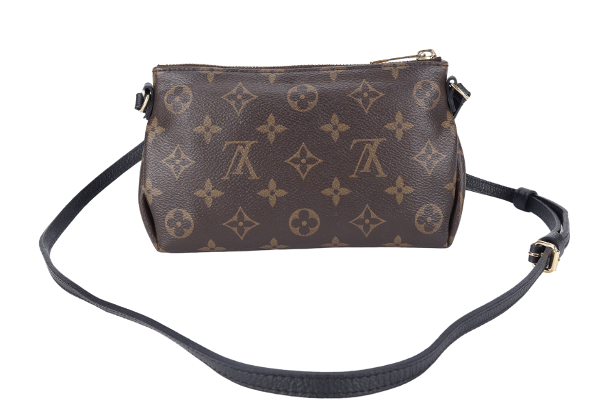 LOUIS VUITTON PALLAS CLUTCH BB (M41639) MONOGRAM CANVAS WITH BLACK LEATHER GOLD HARDWARE NO DUST COVER