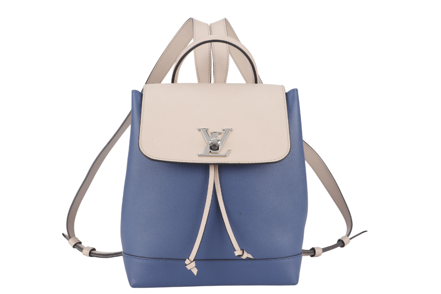 LOUIS VUITTON TAURILLON LOCKME BACKPACK (M41817) BLUE-PINK CALFSKIN LEATHER SILVER HARDWARE NO DUST COVER