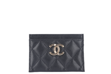 CHANEL BLACK CAVIAR  CASE MICROCHIP (X6XPxxxx) LIGHT GOLD HARDWARE WITH DUST COVER AND BOX