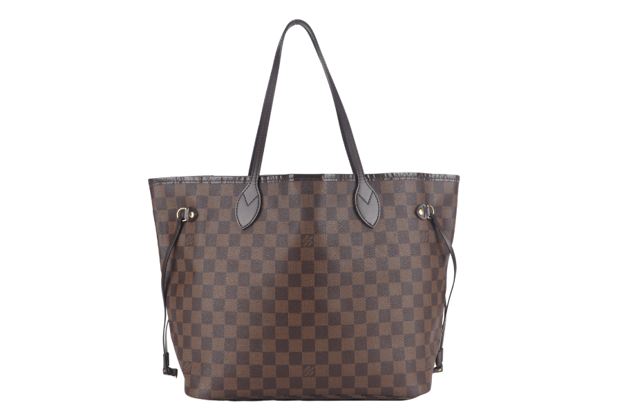LOUIS VUITTON NEVERFULL MM DAMIER EBENE CANVAS GOLD HARDWARE SP0122 NO DUST COVER