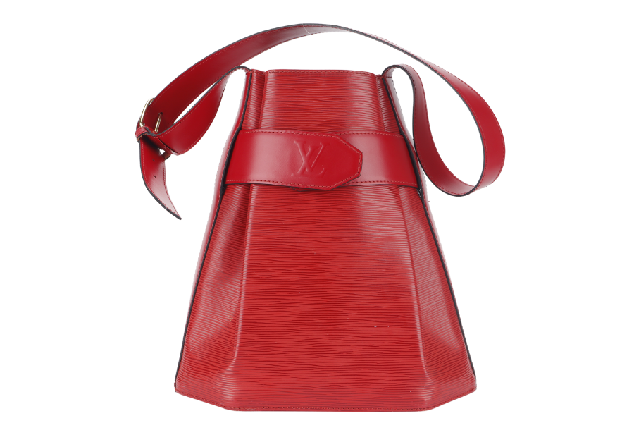 LOUIS VUITTON SAC D'EPAULE SHOULDER BAG (M80193) RED EPI LEATHER GOLD HARDWARE NO DUST COVER