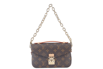 LOUIS VUITTON POCHETTE METIS (M46279) EAST WEST MONOGRAM WITH STRAPS, CHAIN, DUST COVER AND BOX