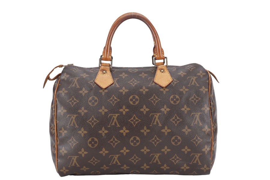 LOUIS VUITTON SPEEDY 30 BROWN MONOGRAM CANVAS GOLD HARDWARE NO DUST COVER