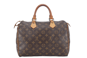 LOUIS VUITTON SPEEDY 30 BROWN MONOGRAM CANVAS GOLD HARDWARE NO DUST COVER