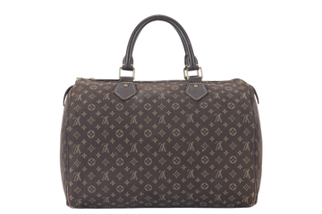 LOUIS VUITTON SPEEDY 30 (M95224) BROWN MINI LIN GOLD HARDWARE WITH DUST COVER
