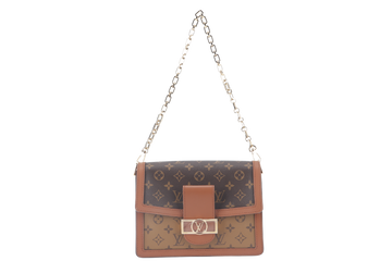LOUIS VUITTON DAUPHINE MM(M45958) MONOGRAM REVERSE WITH STRAPS, STRAP, CHAIN, DUST COVER AND BOX