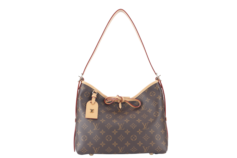 LOUIS VUITTON CARRYALL PM MONOGRAM CANVAS GOLD HARDWARE WITH DUST COVER AND BOX