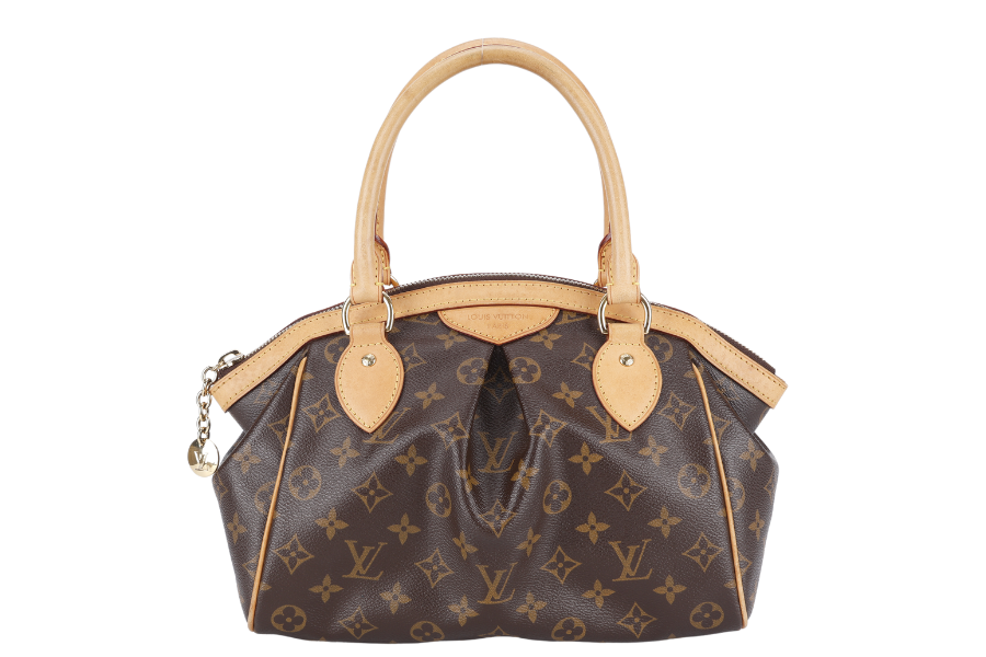 LOUIS VUITTON TIVOLI BROWN COWHIDE LEATHER HANDBAG GOLD HARDWARE NO DUST COVER