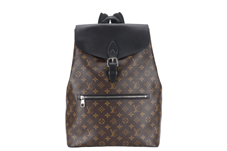 LOUIS VUITTON MACASSAR PARC (M40637) MONOGRAM CANVAS BACKPACK SILVER HARDWARE WITH DUST COVER