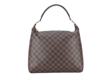 LOUIS VUITTON PORTOBELLO PM (N41184) DAMIER EBENE CANVAS HOBO BAG GOLD HARDWARE NO DUST COVER