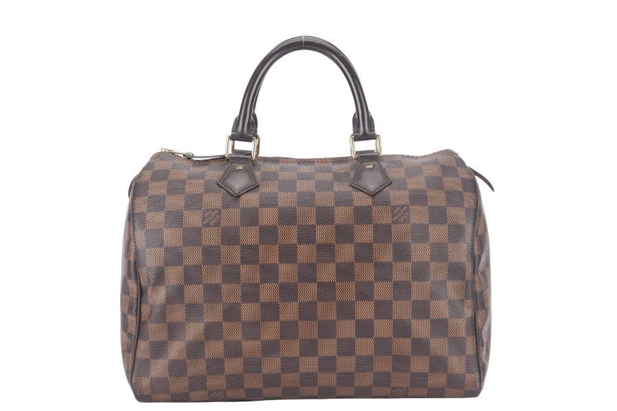 LOUIS VUITTON SPEEDY 30 (N41364) DAMIER EBENE CANVAS GOLD HARDWARE WITH KEYS&LOCK AND DUST COVER