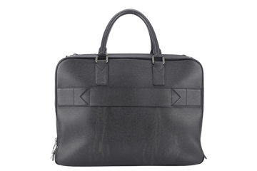 LOUIS VUITTON GREY TAIGA LEATHER DOCUMENT BAG WITH DUST COVER, LOCK&KEYS