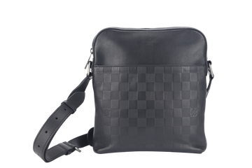LOUIS VUITTON INFINI DISTRICT (N23355) BLACK DAMIER SILVER HARDWARE CROSSBODY WITH DUST COVER