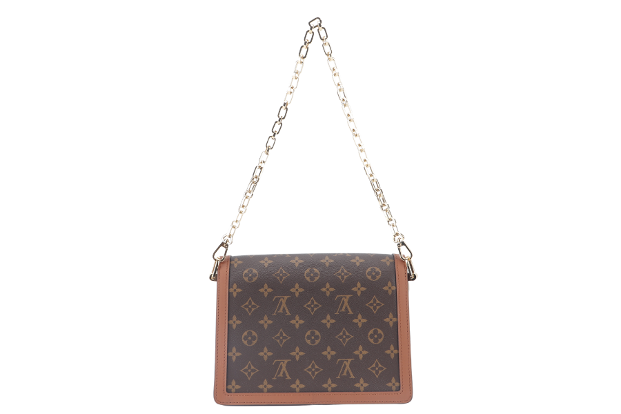 LOUIS VUITTON DAUPHINE MM(M45958) MONOGRAM REVERSE WITH STRAPS, STRAP, CHAIN, DUST COVER AND BOX