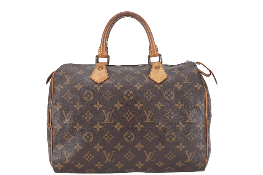 LOUIS VUITTON SPEEDY 30 BROWN MONOGRAM CANVAS GOLD HARDWARE NO DUST COVER