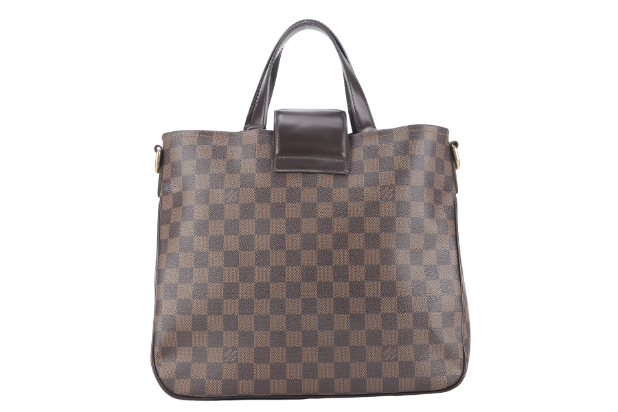 LOUIS VUITTON ROSEBERY CABAS (N41177) DAMIER EBENE CANVAS GOLD HARDWARE WITH DUST COVER AND STRAPS