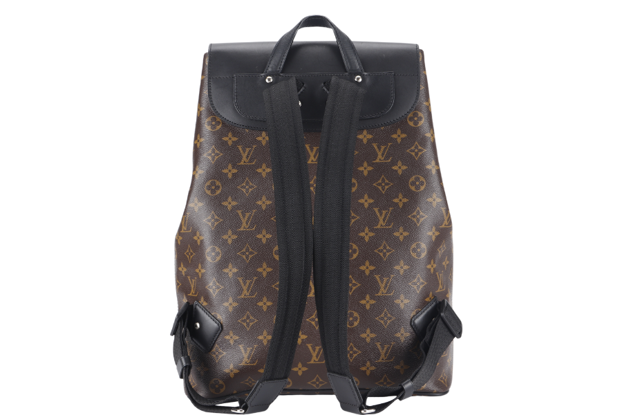 LOUIS VUITTON MACASSAR PARC (M40637) MONOGRAM CANVAS BACKPACK SILVER HARDWARE WITH DUST COVER
