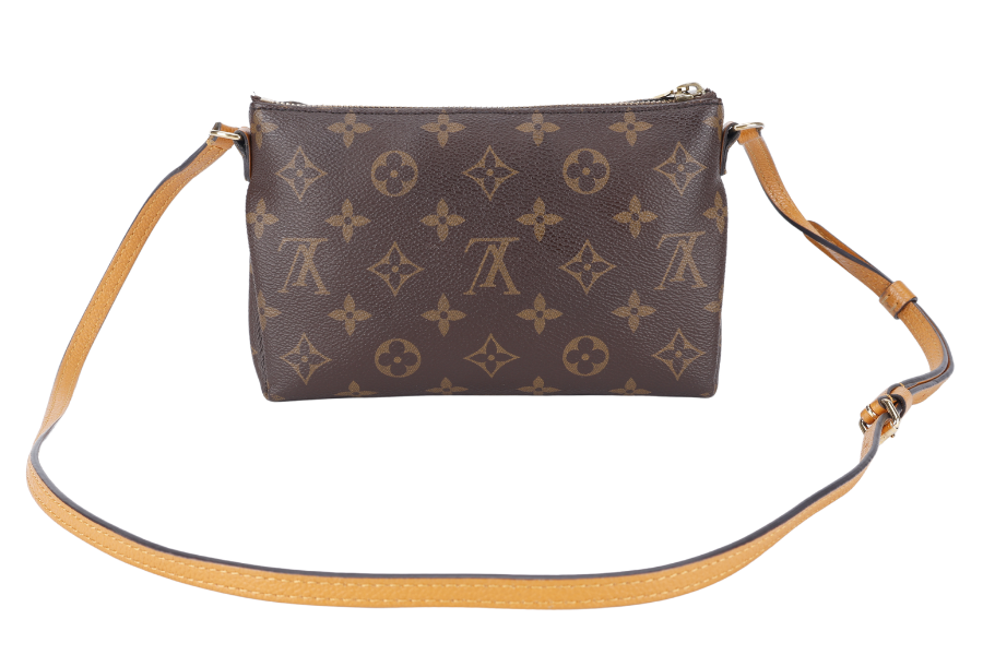 LOUIS VUITTON PALLAS CLUCTH BB MONOGRAM CANVAS WITH YELLOW MUSTARD LEATHER GOLD HARDWARE NO DUST COVER