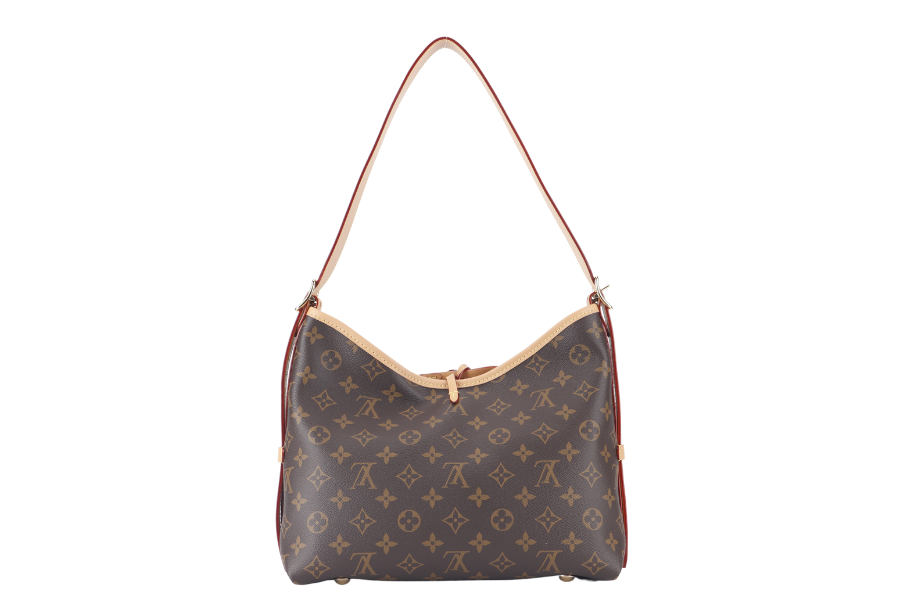 LOUIS VUITTON CARRYALL PM MONOGRAM CANVAS GOLD HARDWARE WITH DUST COVER AND BOX