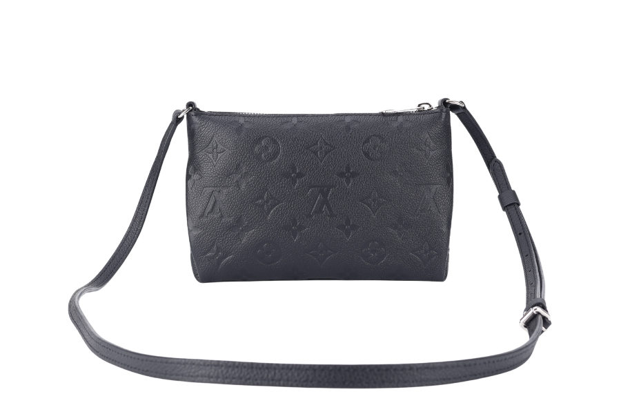 LOUIS VUITTON PALLAS CLUTCH BB (R98570) BLACK MONOGRAM EMPREINTE SILVER HARDWARE NO DUST COVER