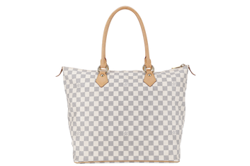 LOUIS VUITTON SALEYA GM DAMIER AZUR SHOULDER BAG CANVAS GOLD HARDWARE DU1067 NO DUST COVER