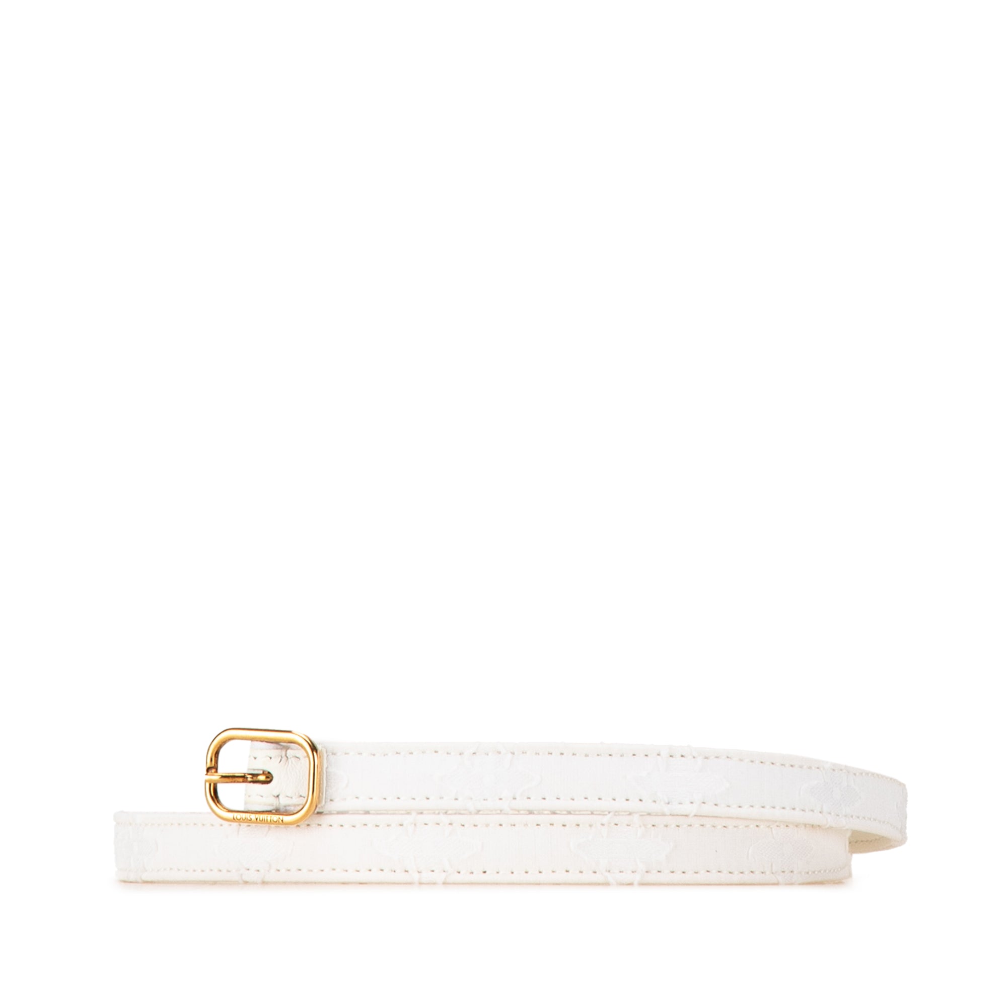 White Louis Vuitton Flowergram Ardillon Canvas Belt