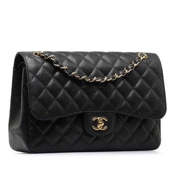 Chanel Jumbo Classic Caviar Double Flap Shoulder Bag