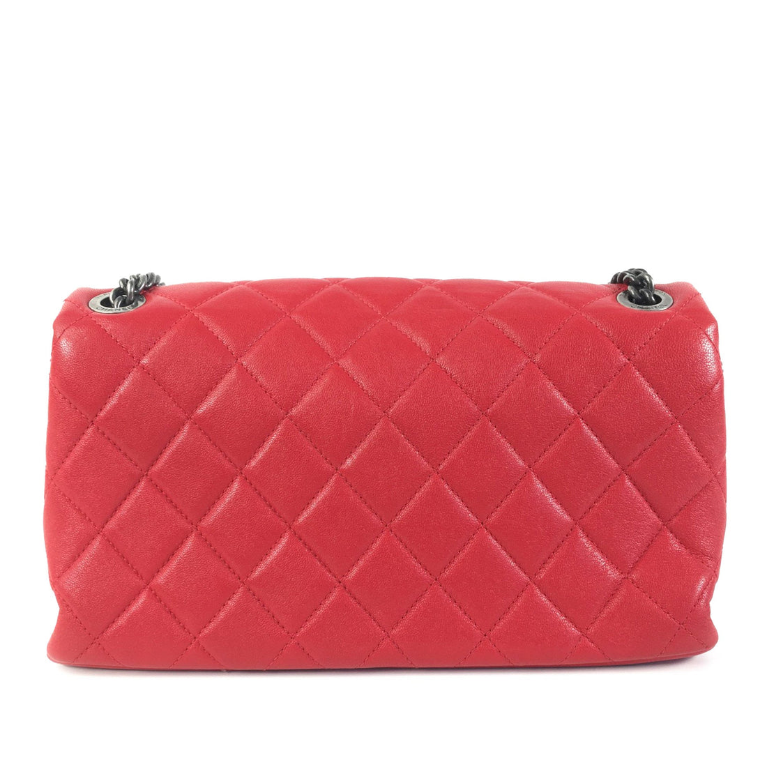 Chanel CC Quilted Lambskin Single Flap Shoulder Bag