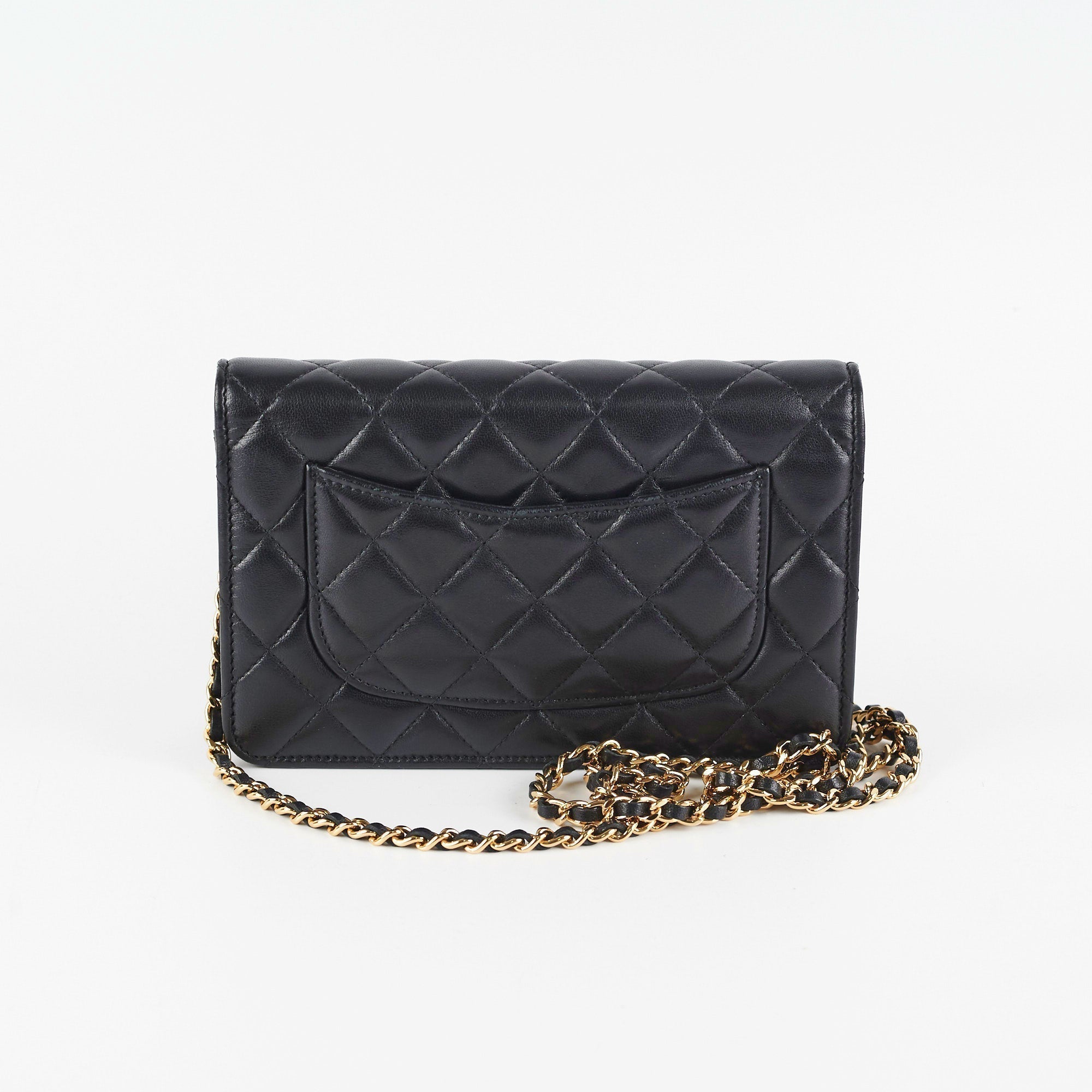 Chanel Wallet on Chain WOC Black Microchipped